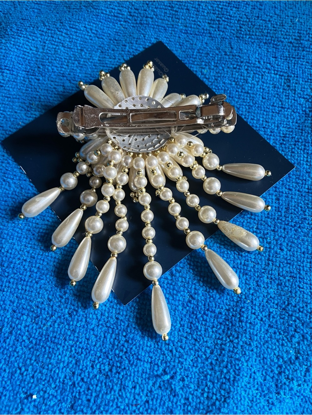 Vintage hand made pearl hair clip - Picture 3 of 4